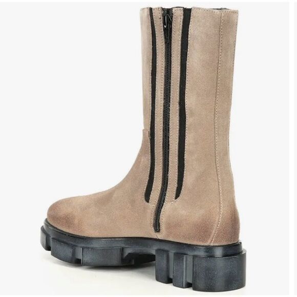 NWT Free People Brooks Chelsea Suede Chunky Sole Boots Size38.5 Gray/Brown/Taupe - Picture 6 of 14